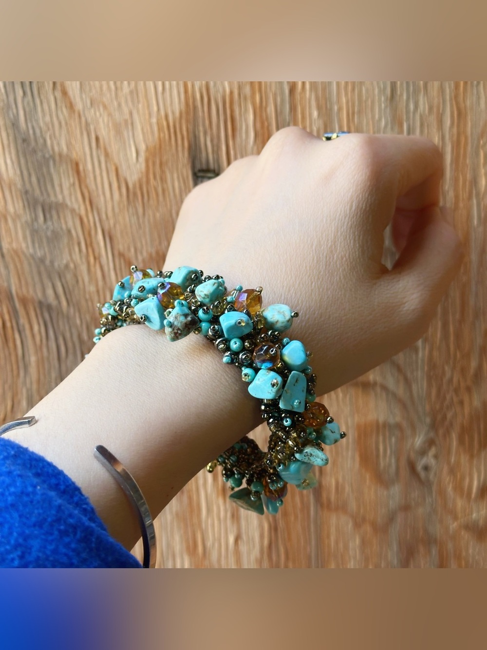 Glass & Turquoise Stone Bracelet